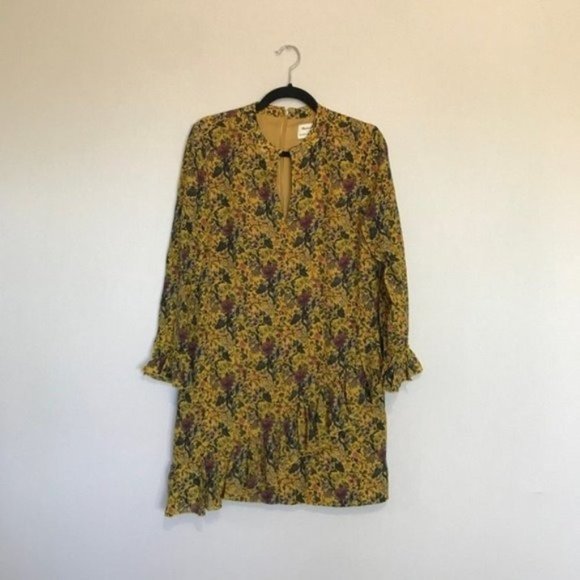 Robe courte en mousseline de soie imprimée Floral à volants pour femmes
